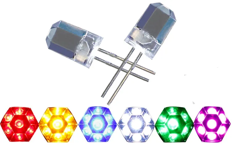 Blanda 6Colors genom h￥lljusp￤rlor 6 kvadratform 8mm LED -diod f￶r dekorationsstegbelysning etc.