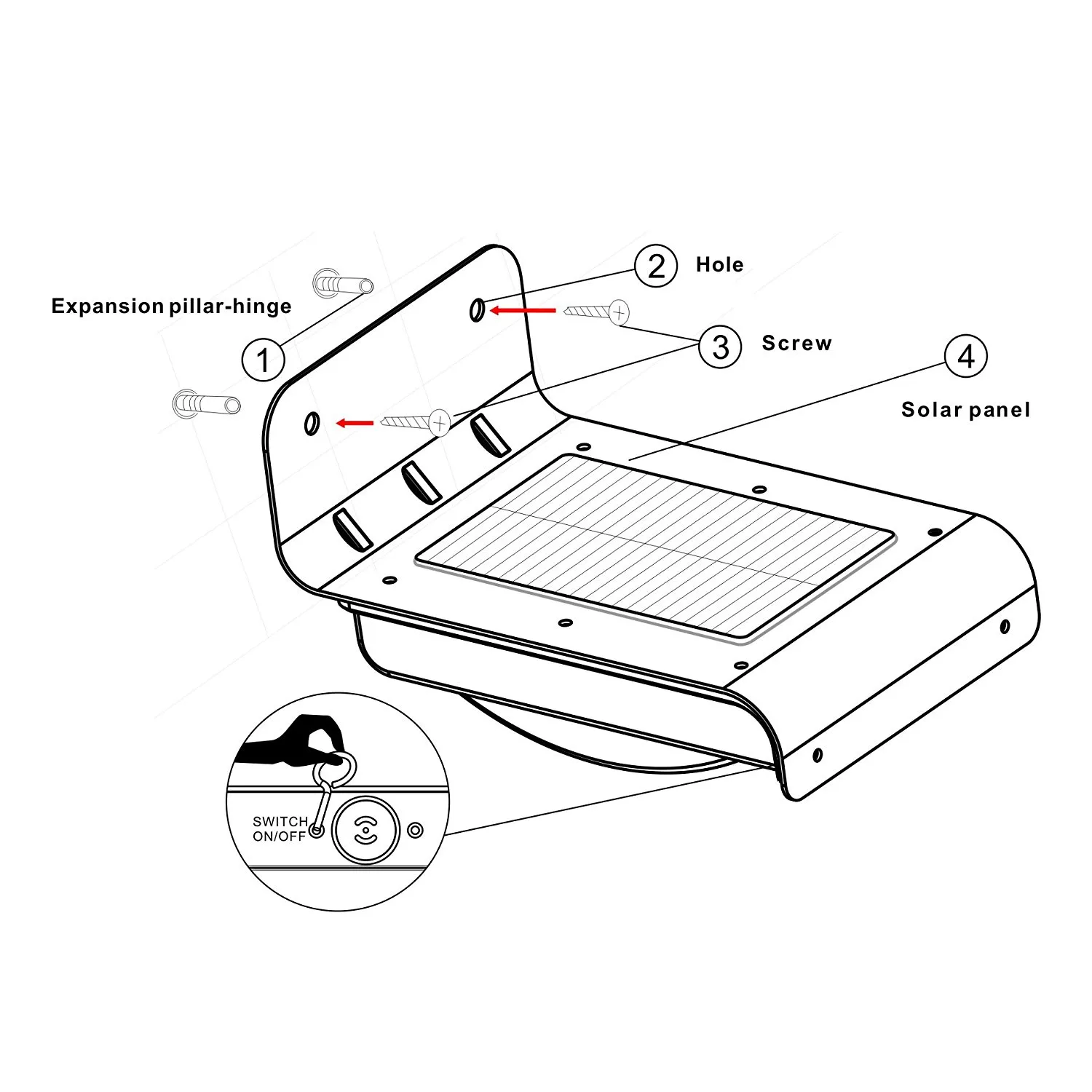 Lámparas solares de pared para exteriores, 16 LED, energía Solar, Sensor de movimiento, lámpara de seguridad para jardín, luz impermeable para exteriores