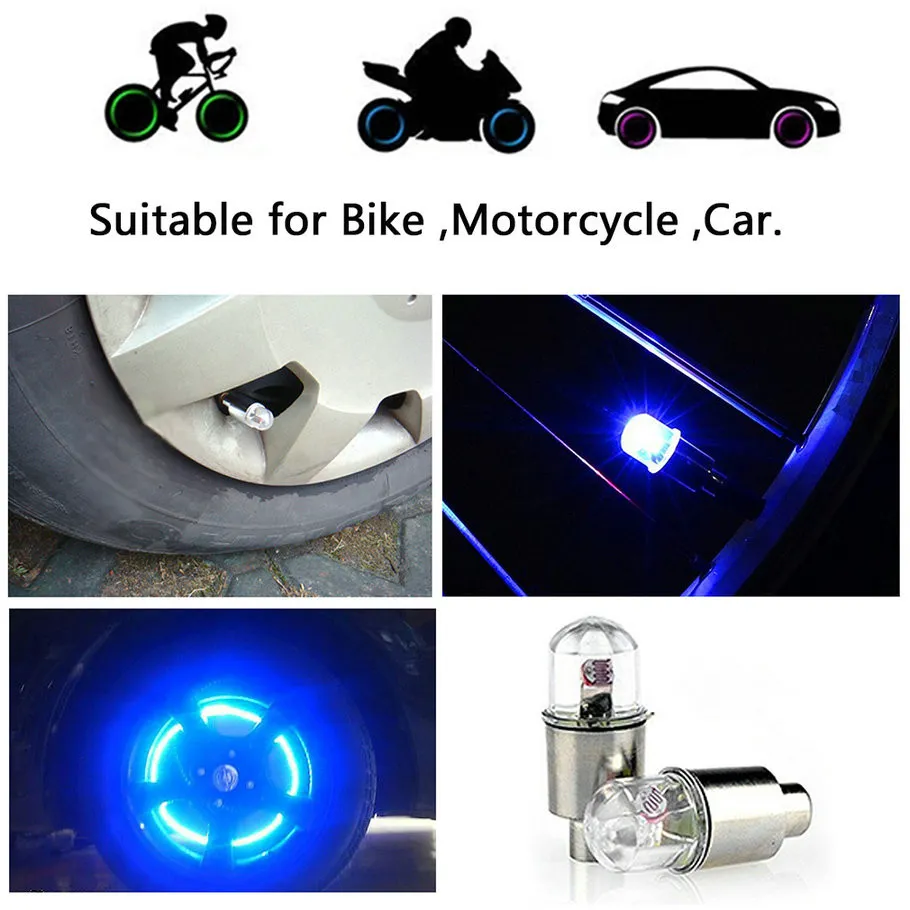 Safety Bright Cycling Car Wheel Tire Tyre LED Spoke Light Lamp From