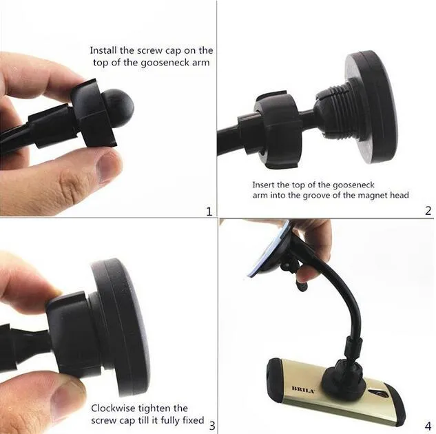 Long Arm Magnetic Cell Phone Holder Smartphone Car Mount Universal Mobile Cell Phone GPS Car Dash Mount Holder For iPhone 6 Plus