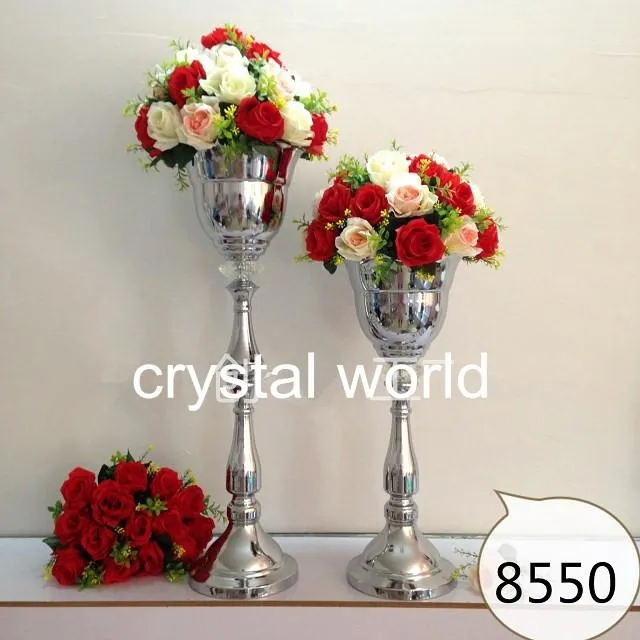 Sliver Mental Reversible Trumpet Sliver Vase Flower Vase Wedding Centerpiece