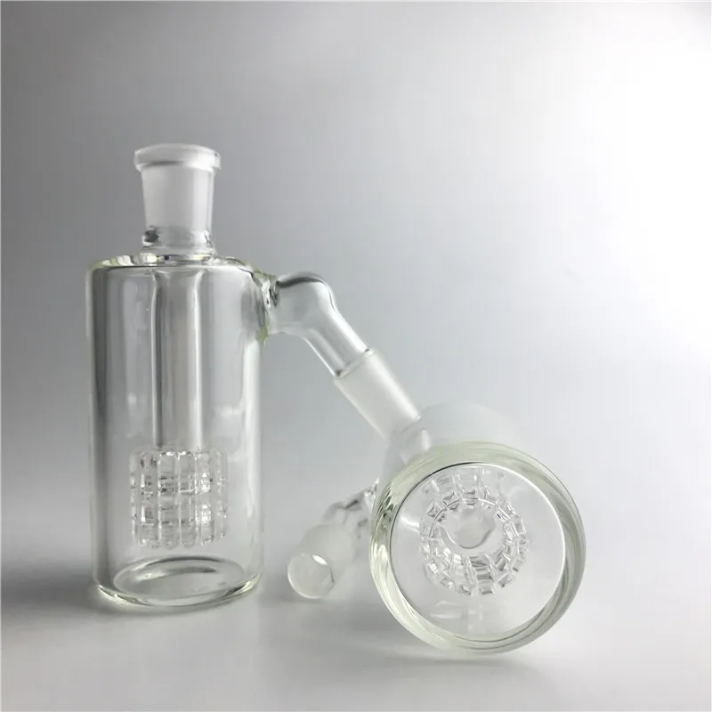 New Mini Glass Bong Ash Catchers 14mm 18mm Thick Pyrex Bongs Ash Catcher with Clear Bubbler 45 90 Degree ashcatcher for Smoking