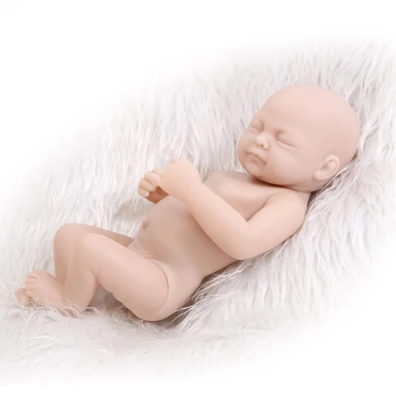 10 inches Reborn Doll Kit Volledige Ledemaat Anatomisch Correct Slapen Zacht Siliconen Vinyl Voor Baby's Kerst Verjaardagscadeau Geen doek