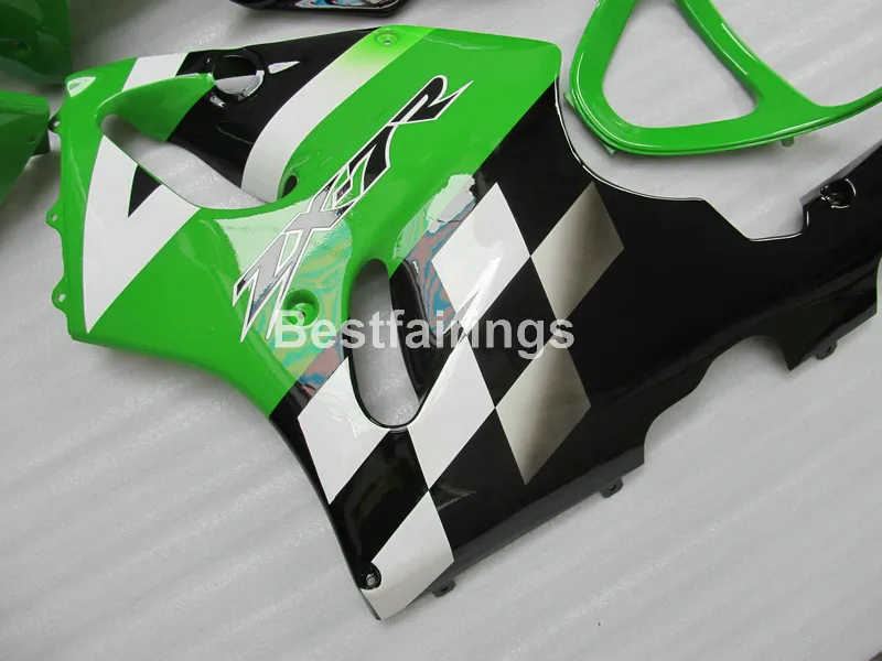 Kit carenatura completo in ABS carene Kawasaki Ninja ZX7R 1996-2003 verde bianco nero set ZX7R 96-03 TY62