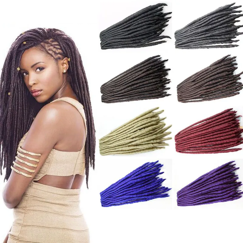 High quality #613,black dreadlocks braids synthetic hair extension dreads straight 24strands/pcs faux locs crochet synthetic braiding hair