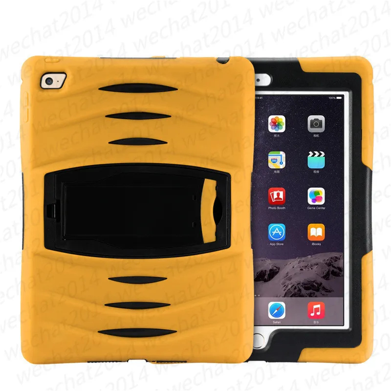 2 em 1 robô Hybrid Heavy Duty Duty choque onda pc silicone com suporte de suporte capa para ipad 2 3 4 ar 2 DHL grátis