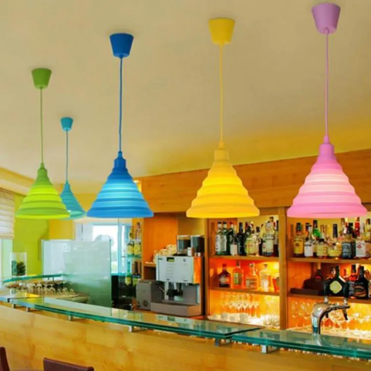 Nieuwheid kleurrijke silicagend hanglampen bar restaurant slaapkamers groot winkelcentrum e27 kunst kroonluchter lampen