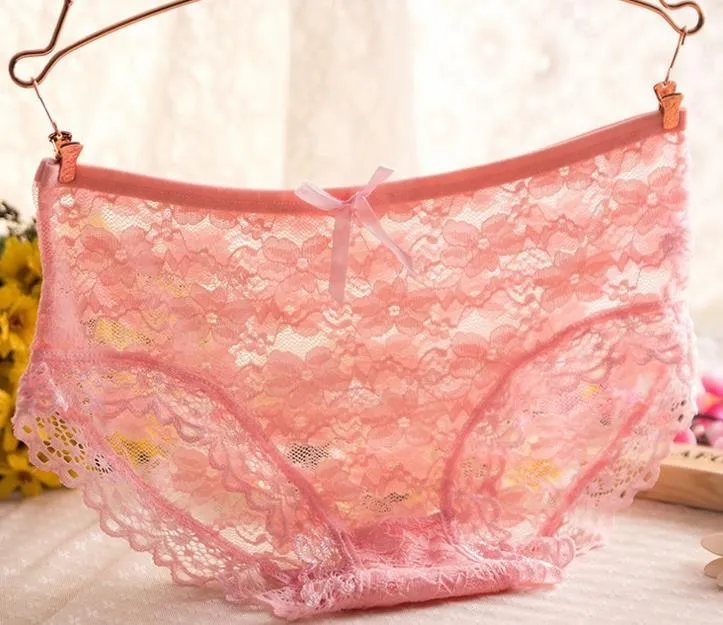 Women's Lace Bikini Panties - Seamless Invisible Hipster Briefs With Embroidered Design