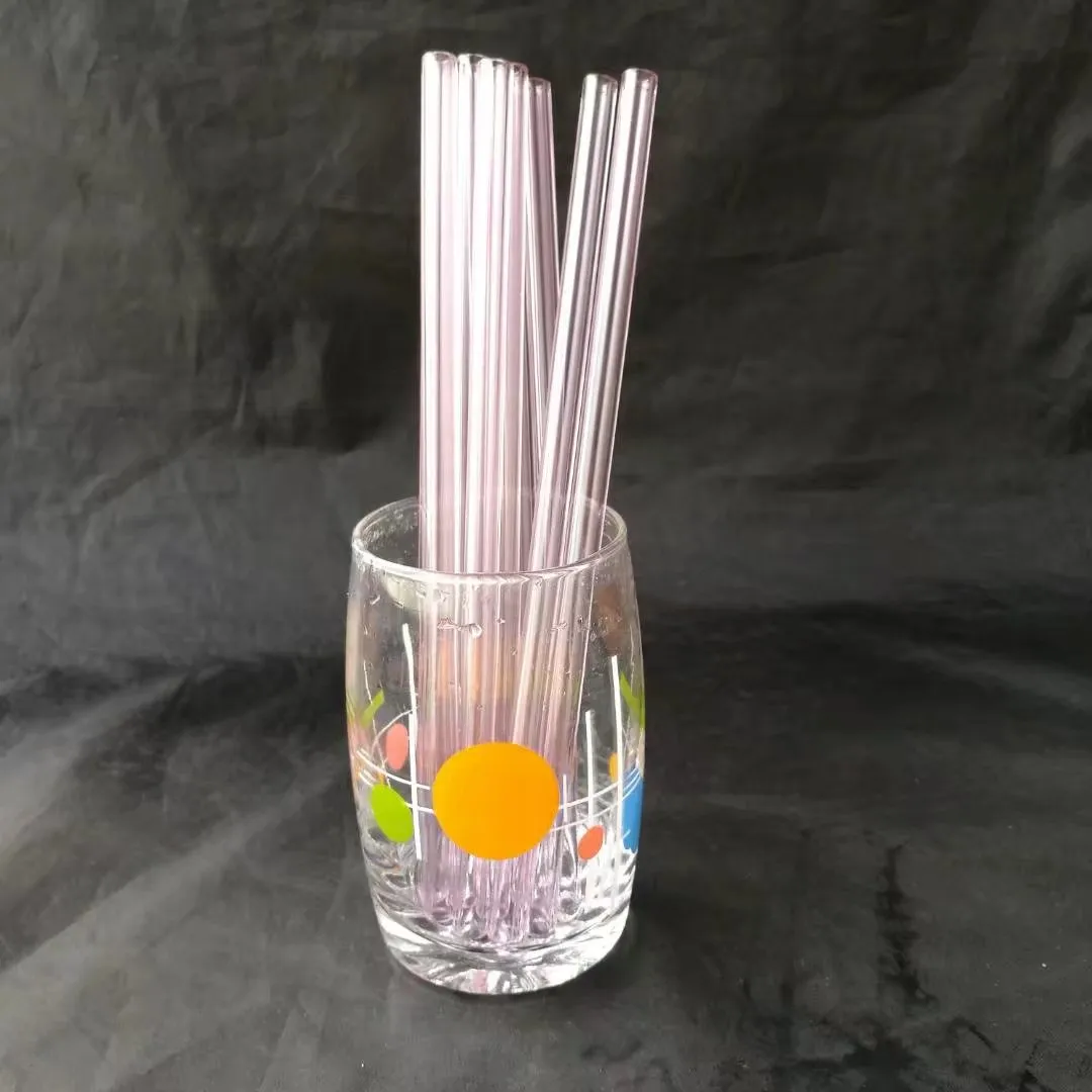 Multicolor Pure Color Straw Glass Bongs Tillbehör Färgglad rör rökning böjda glasrör oljebrännare rör vattenrör dabbar riggglas