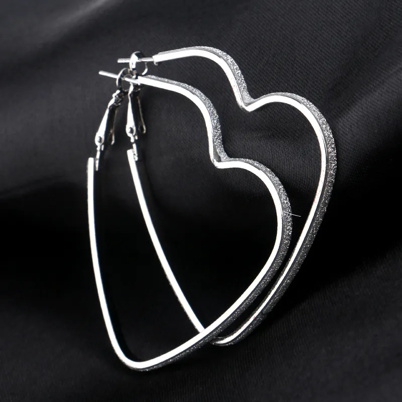 Fashion Women Lady Cute Heart Shape Silver Gold Plated Charm Ear Stud Earrings Party Club Wear Jewelry