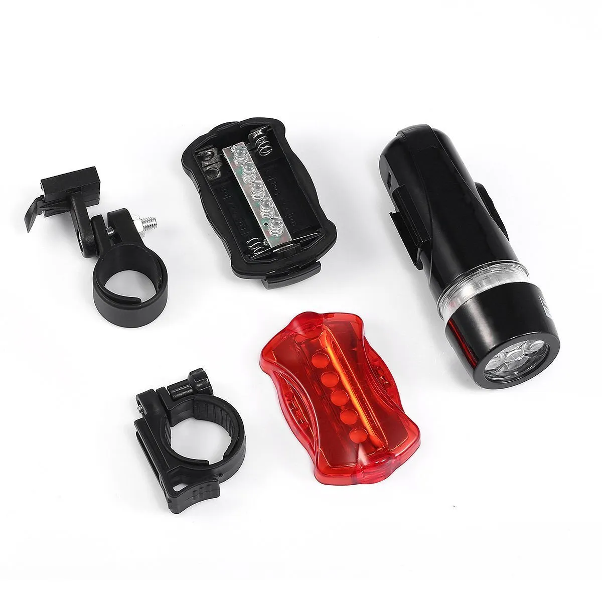 Set Luci Bici LED 5 Pezzi – Anteriore E Posteriore – Impermeabile Con Modalità Lampeggio