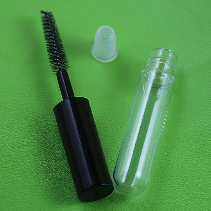 Shiny Black 4ml Transparent Mascara Tube With 10ml Bottle Plastic Top