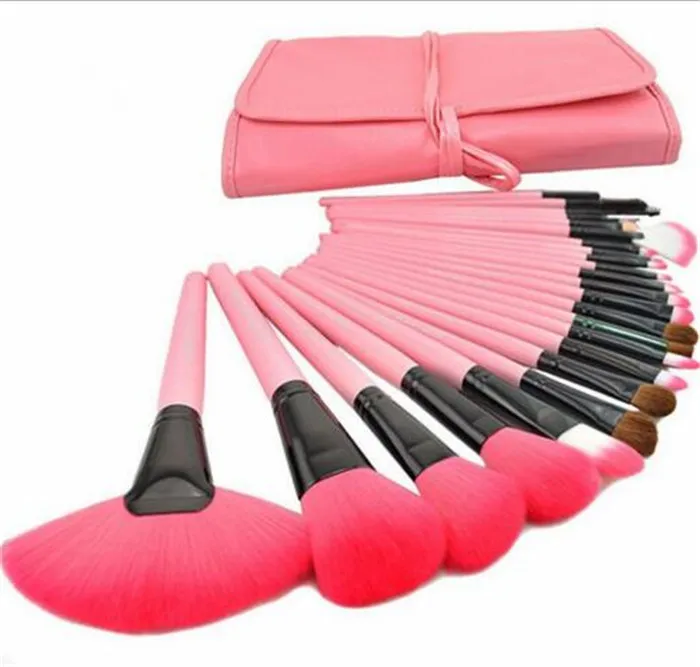 Pennelli trucco professionale Set da 32 pezzi 24 pezzi Pennello trucco cosmetico completo portatile Strumento Fondotinta Ombretto Pennello labbra con borsa