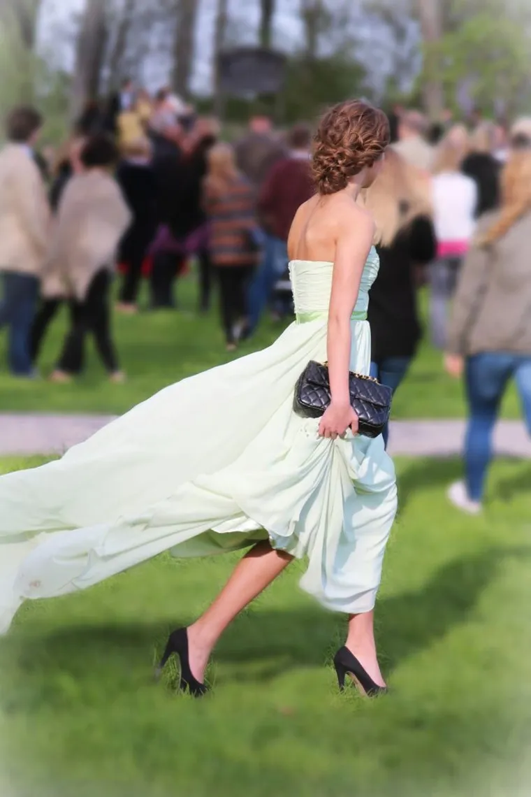 sachin and babi light blue dress Berylove Women Mint Green Bridesmaid Dress with Ruffles A Line Chiffon Spaghetti Straps Long Wedding Guest Dress, Mint Green / US14 main image 1