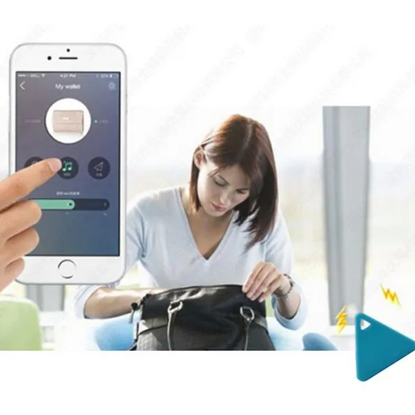 Triangle Antilost Sensor Alarm Mini Wireless Smart GPS Localatore Bluetooth Tracker Finder Itag bambini Chiave Wallet Bag Bag 2681756