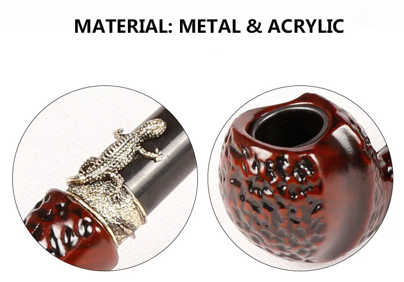 Wooden Hand Pipe Smoking Pipes Long Mouthpiece Metal & Acrylic Material Choiced Gift 4 Types for Tabacoo Cigarette