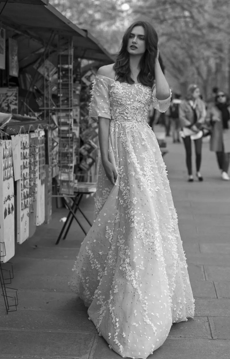 Liz Martinez 2018 Lace Wedding Dresses Off The Shoulder 3D Floral Appliqued Plus Size Garden Country Toddler Sequin Bridal Gowns From Manweisi 208.55 DHgate.Com