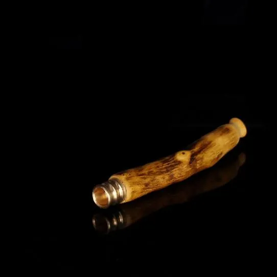 Modélisation naturelle filtre de crevette tranquille porte-cigarette mini tige de tête de cuivre portable artisanat en bois cadeaux de vacances