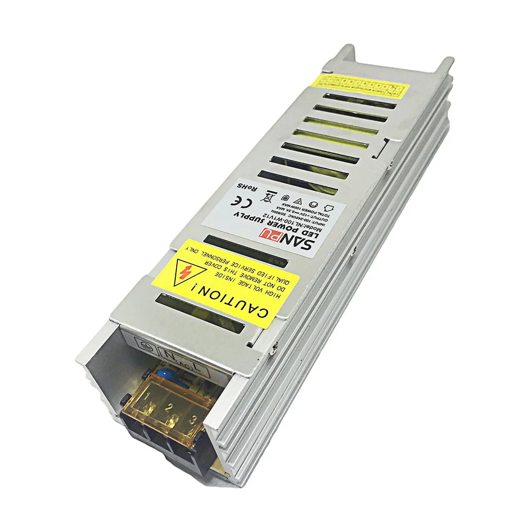 100 W LED Driver Circuito LED Fonte de Alimentação DC12V Interruptor de Alimentação AC para DC LED Transformador De Iluminação Ultra Fino De Alumínio Shell Motorista