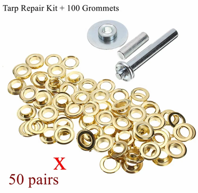 Punch Grommets Tarp Repair Kit Set Hole Eyelet Tarpaulin Awning Tent