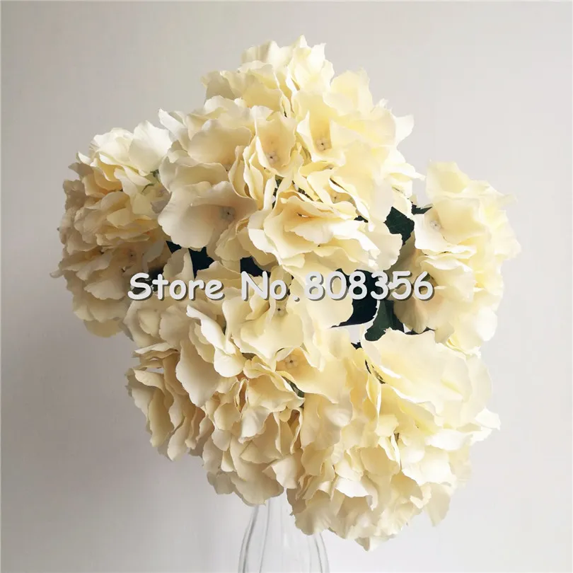 45 cm künstliche Hortensie Blumen Populär Simulation Mallorca Großgröße Hortensie fünf Köpfe pro Busch für Hochzeit dekorative Blume 4 Farbe