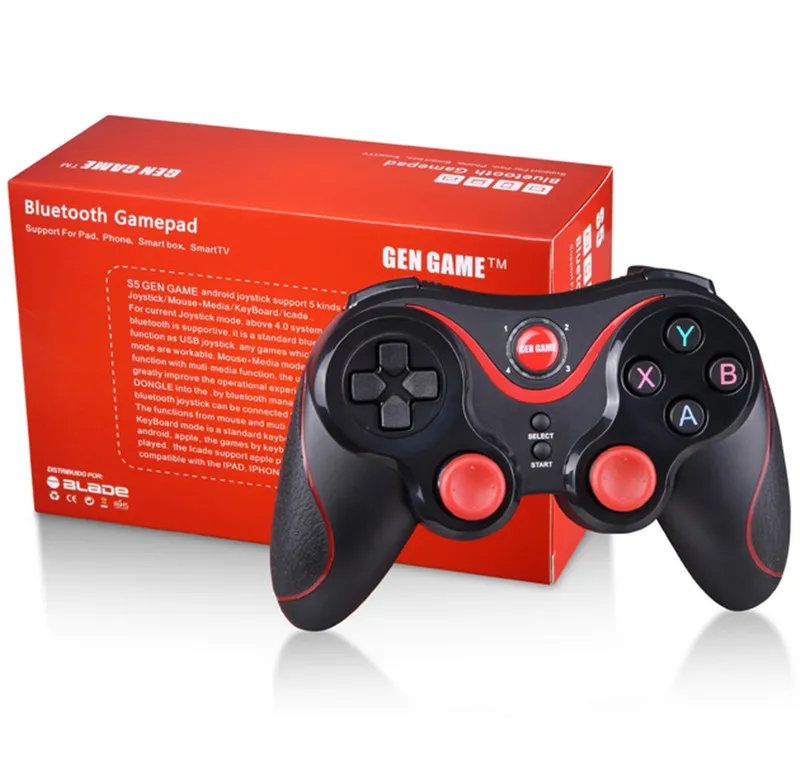 DHL Llegada Gen Game S5 Wireless Bluetooth Gamepad Joystick para Android IOS Smartphone Tablet PC Control remoto con soporte con paquete