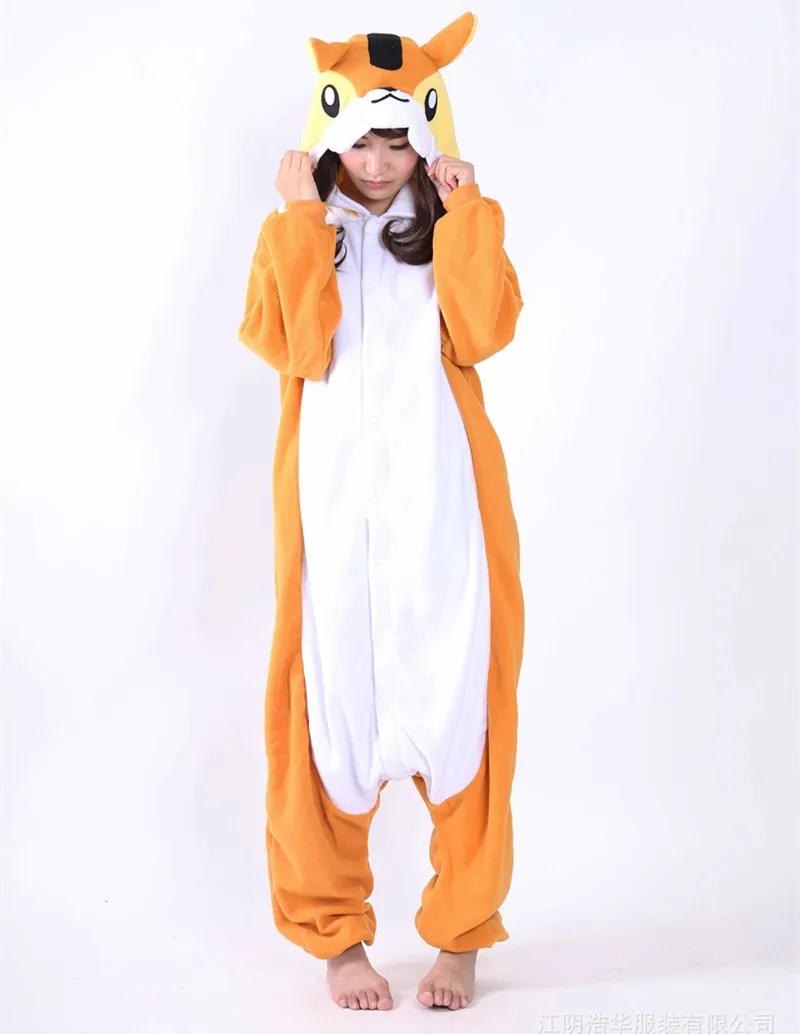 Ardilla mujeres y hombres Animal Kigurumi vestuario de lana polar para la Fiesta de Año Nuevo Carnaval Recepción de Halloween envío de la gota