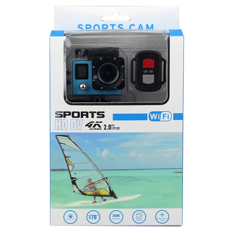 H22R 4K Wifi Action Camera 2.0 Pouces 170D Objectif Double Écran Étanche Sports Extrêmes Pro HD DVR Cam