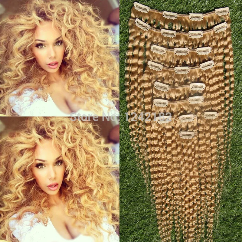 Brazilian kinky curly clip in hair extensions 9pcs african american clip in human hair extensions 100g afro kinky curly clip ins