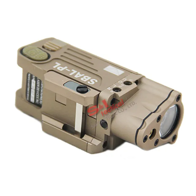 Tactical CNC Making SBAL-PL LED Light With Red Laser Pistol/Rifle Flashlight Black/Dark Earth