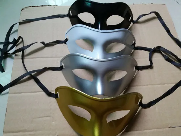 Unisex masquerade venetian mask mardi gras party mask kostym dekorationer assorterad färg (guld silver svart vit) En storlek passar mest