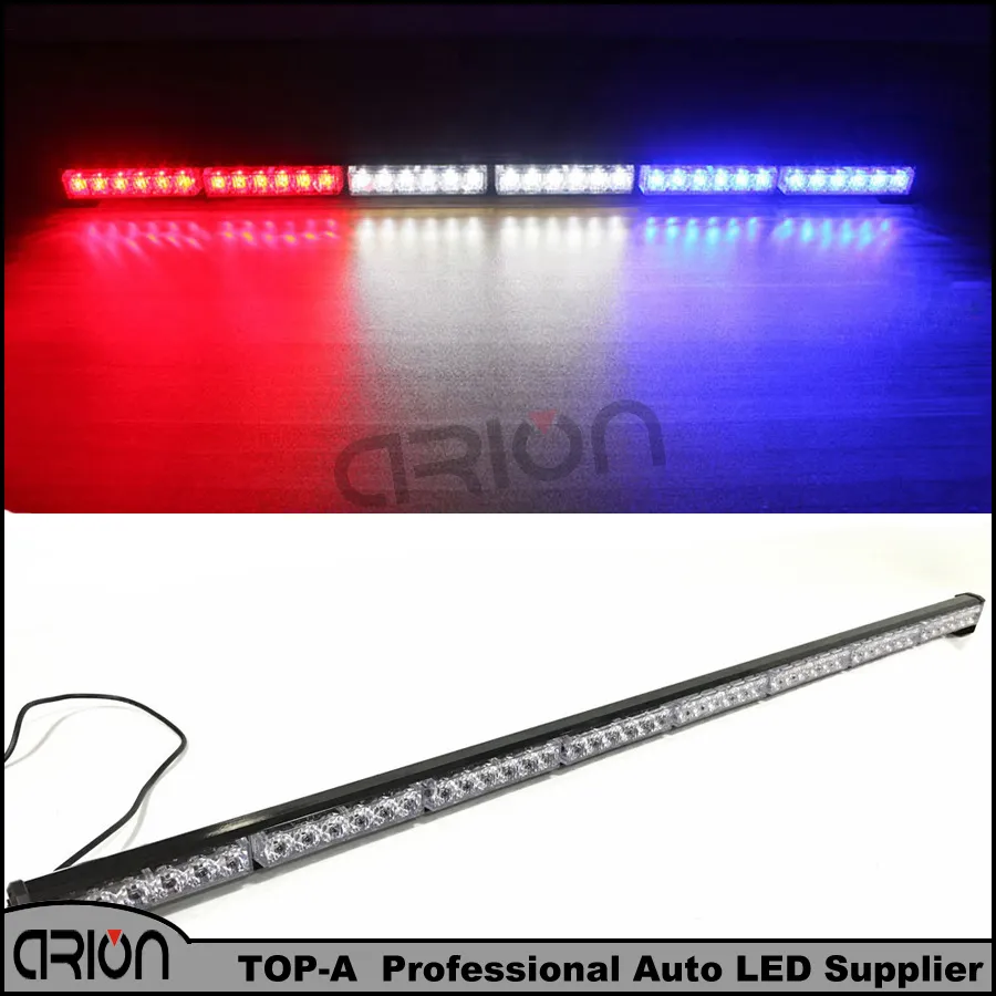 48 LED 144W Windshield Strobe Light Car Flash Signal Emergency Brandman Policeman Beacon Varningslampa Röd Vit Blå