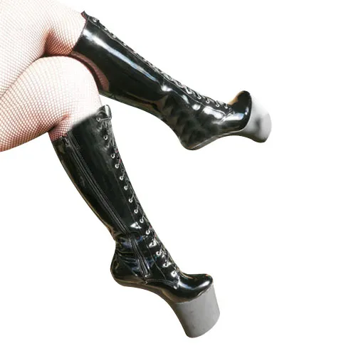 Botte sexuelle haute hauteur de 20cm, plateforme en PU, talons, bottes au genou, taille américaine 6-14, No.WG02