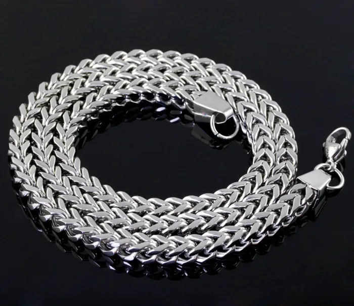 Groothandel hoge kwaliteit sieraden roestvrijstalen mode zilveren vierkant figaro ketting ketting 6mm breed 24 inch voor heren geschenken hip-hop bling