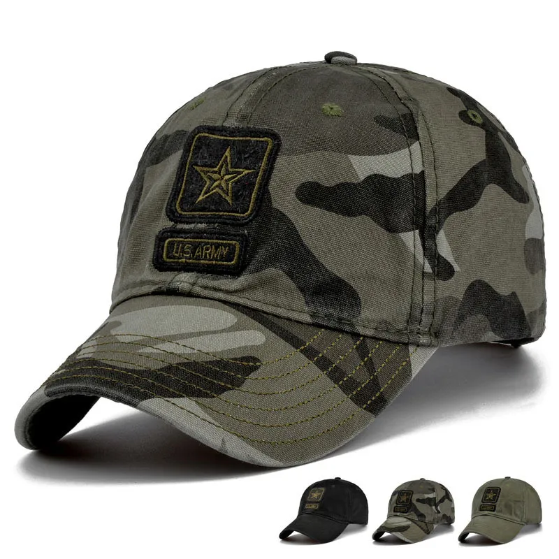 Neue US Army Cap Camo Baseballmütze Männer Camouflage Baseball Mützen Snapback Bone Masculino Trucker Cap Pentagram Dad Hat