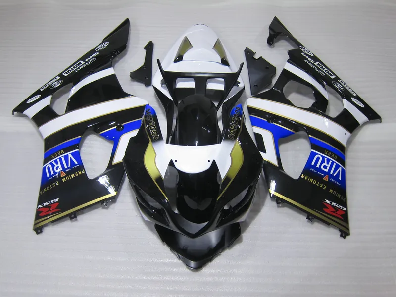 鈴木GSXR1000 03 04ホワイトブルーブラックフェアリングセットGSXR1000 2003 2004 OT14