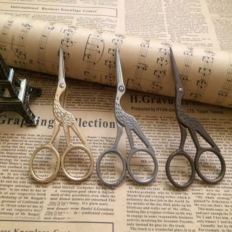 Vintage Tailor Crane Scissors Antique Alloy Sewing Dressmaking Pinking