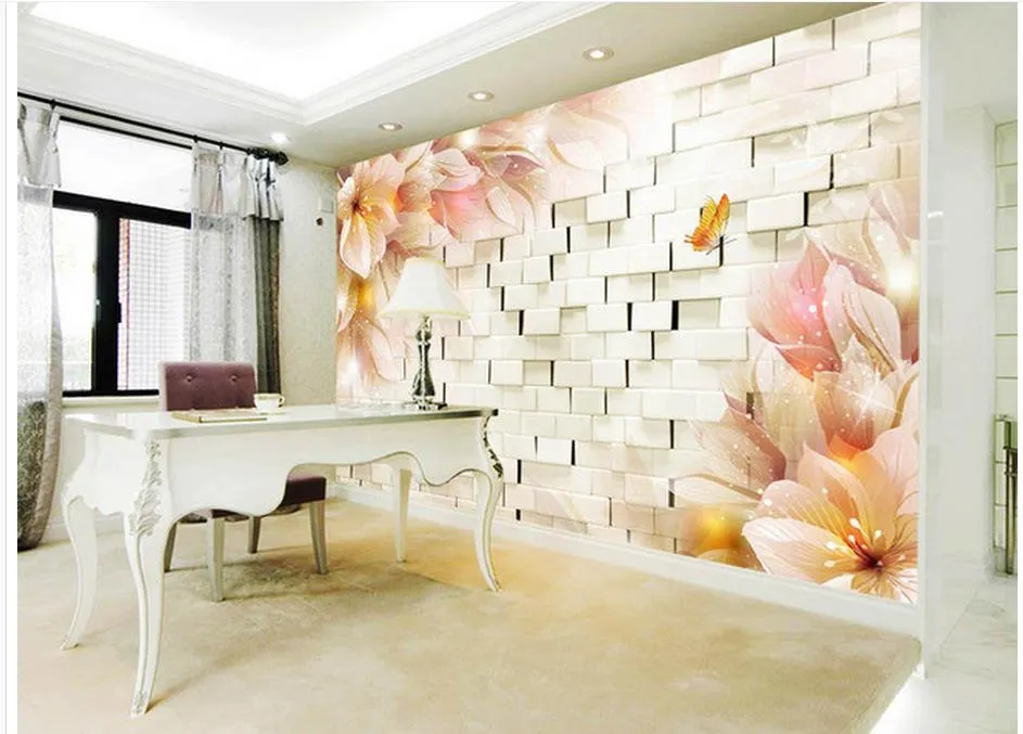 Fashion 3D Home Decor Beautiful Fantasy flowers 3D stereo TV wall wallpaper for walls 3 d for living room