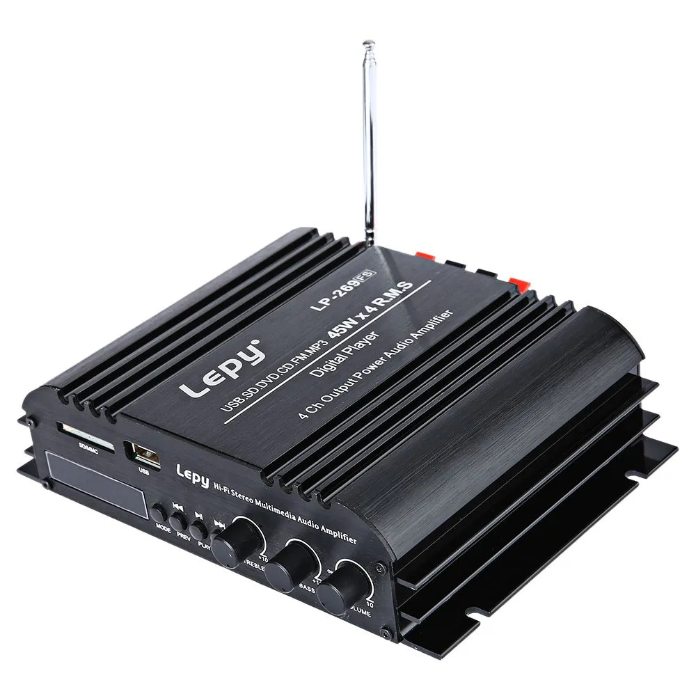 Freeshipping HiFi Digital Stereo Amplifier 4-channel Powerful Sound Compatible With Car motorcycle Computer speaker