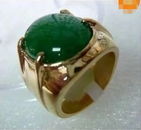 Tibet silver green jade tamanho do anel dos homens 10 # jewerly frete grátis