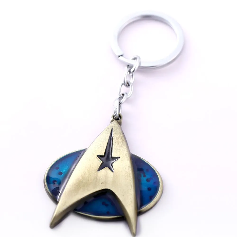 HSIC 10 pz/lotto Star Trek Portachiavi In Lega di Rame Portachiavi In Metallo Per Il Regalo Degli Uomini Dei Gioielli Auto Portachiavi Personalizzato 6x5 cm HC11101