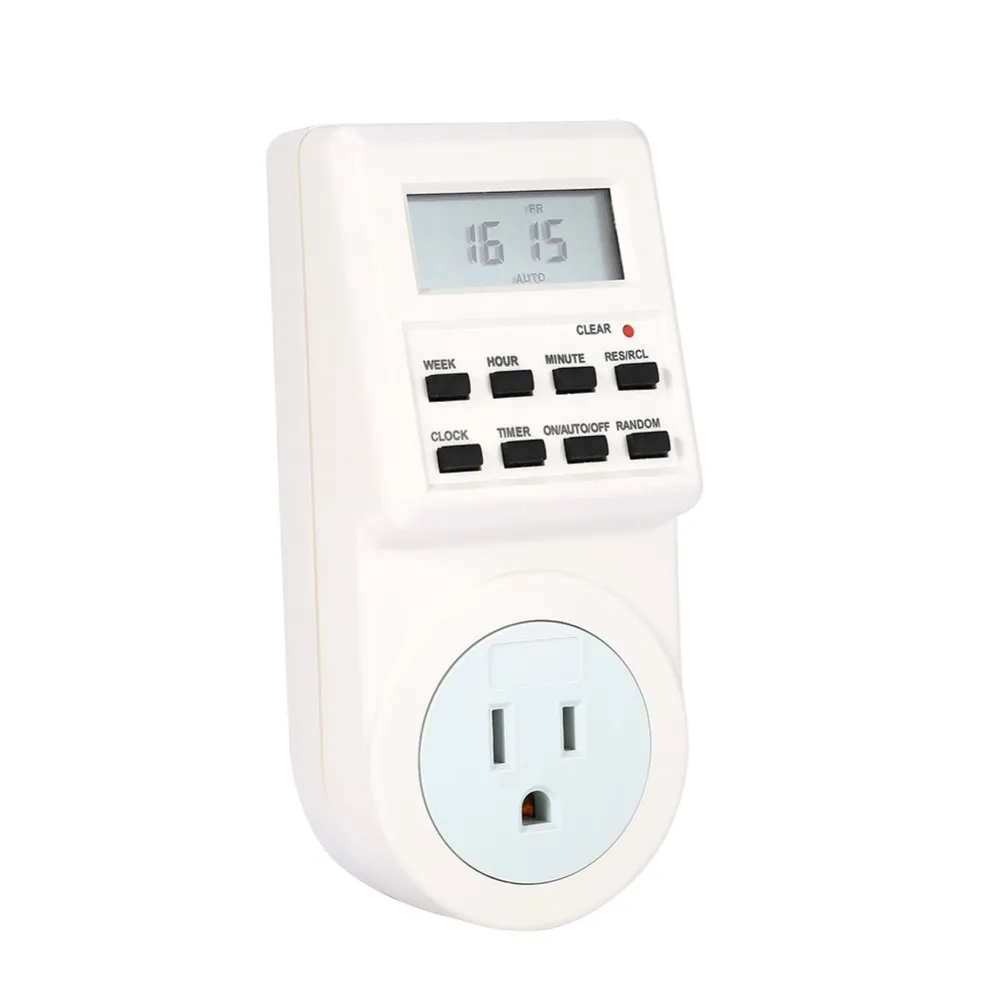 Programmable Digital Timer Switch Socket LCD Electronic Smart Plug With ...