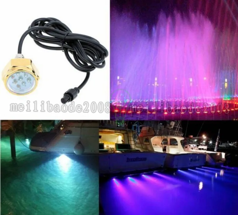 Niedrigster Preis Wasserdicht IP68 27W Rate 9 LED Unterwasser Marine Boot Ablassschraube Licht Hellste 1800 Lumen DC11-28V MYY