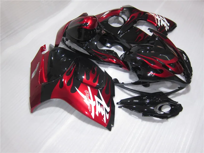 Injektion Motorcykel Fairing Kit för Suzuki GSXR1300 08 09 10 11-14 Vin Röd Svart Fairings Set GSXR1300 2008-2014 OT01