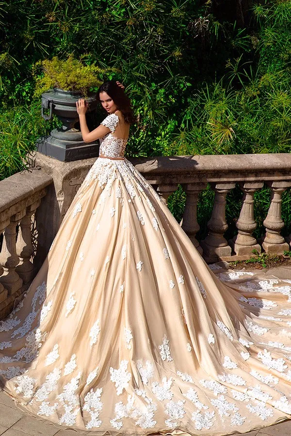 white christmas dresses A Line V Neck Short Champagne Lace Wedding Dresses, Short Champagne Lace  Formal Prom Dresses