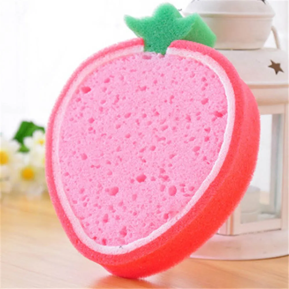 Cute Fruit Shape Microfiber Kitchen Sponge For Washing Scouring Pad Washing Towel Sponges Dishes Clearing Kitchen Tool Cleaning Supplies