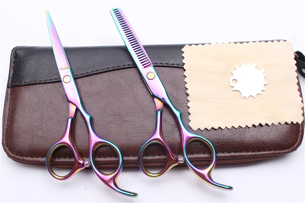 C1005 6 '' Customized Brand Multicolor Hairdressing Sax Fabrikspris Skärning Saxar Tunna Shears Professionella Human Hair Scissors