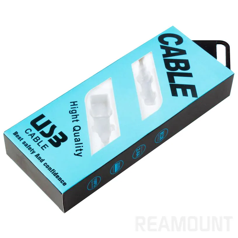 Caixa De Embalagem De Papel Embalagem com Inserções Para Micro USB Cabo de Caixas de Pacotes de Linha de Dados Cabos Carregador Custom Made