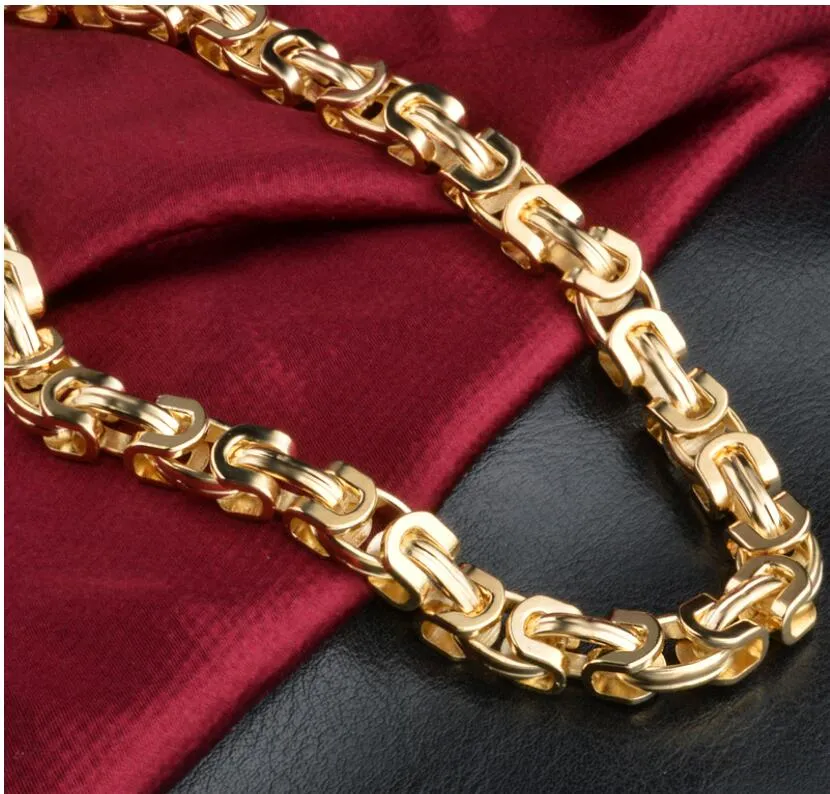 20 inch 18K Gold Plated Figaro Chain Necklace Fashion Arrogant Mens Gold Jewelry Accessories for Men and Women