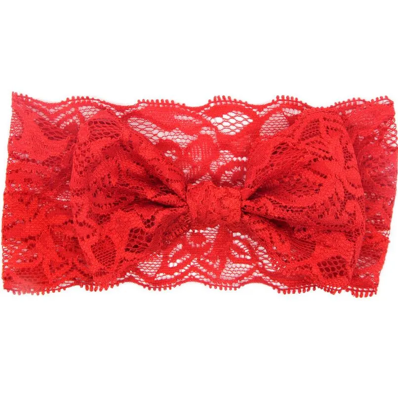 Högkvalitativ Hot Child Lace Unilateral Bow Slips med Baby Headdress Head Flower DMTG081 